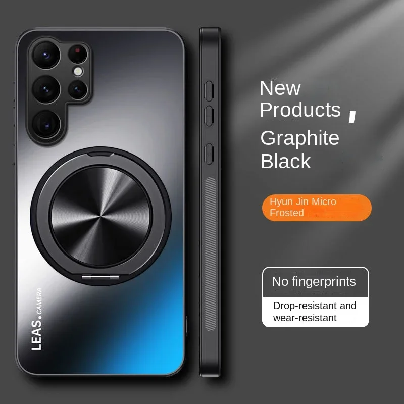 Hard Matte With Ring Magnetic Case For Samsung - Image 3