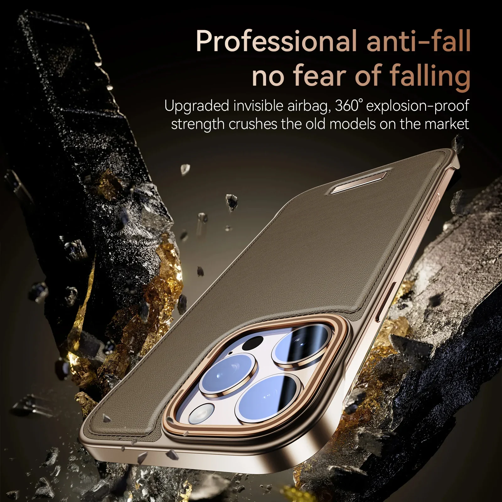 Luxury Shockproof No Borders Leather Case For iPhone - Image 6