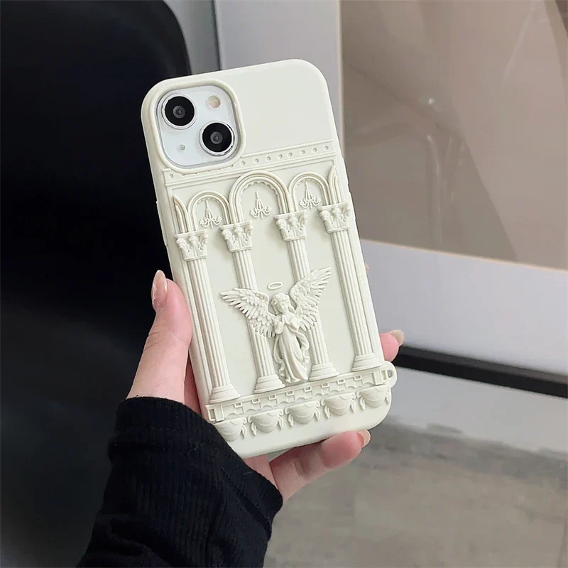 3D Classical Art Angel Statue Soft Silicone Shockproof Case For iPhone - Image 8