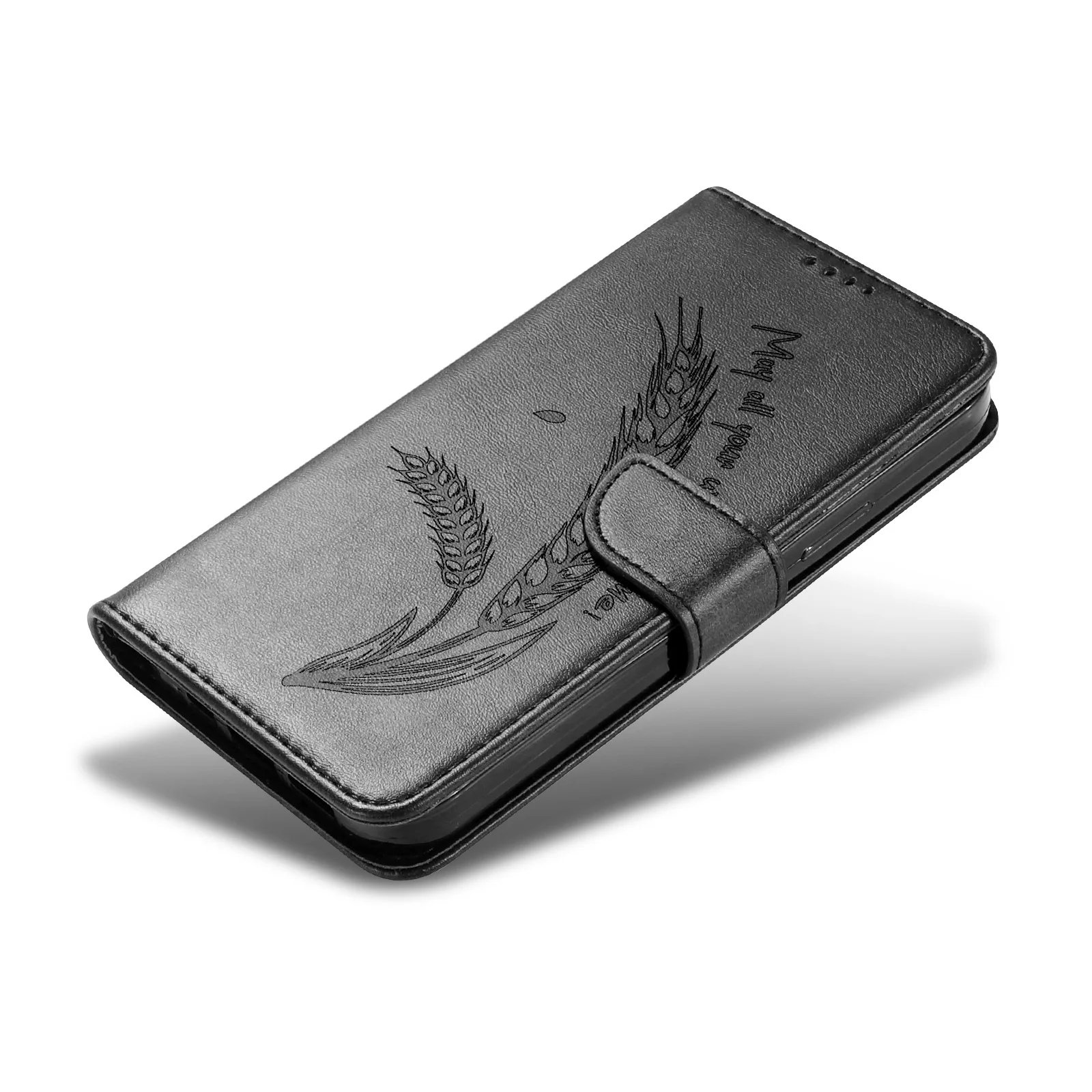 Wheat Ear Embossed Flip Wallet Case for Samsung - Image 3