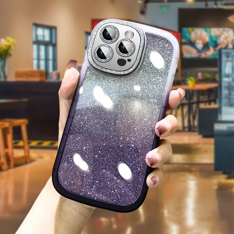 Transparent Glitter Clear Silicon Case For iPhone - Image 6