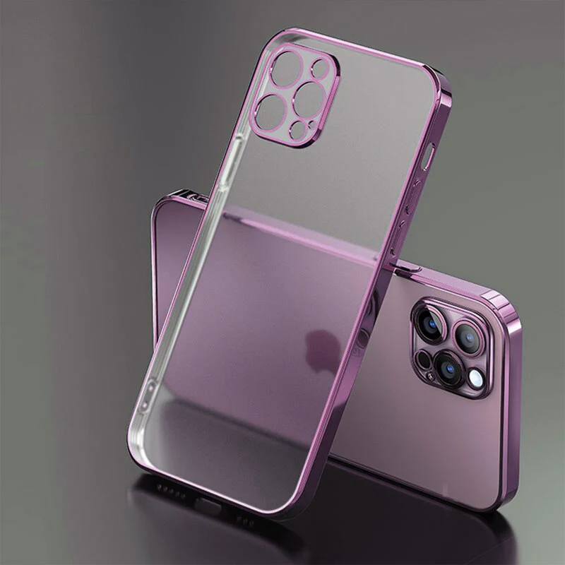 Square Plating Frame Transparent Case For iPhone - Image 10