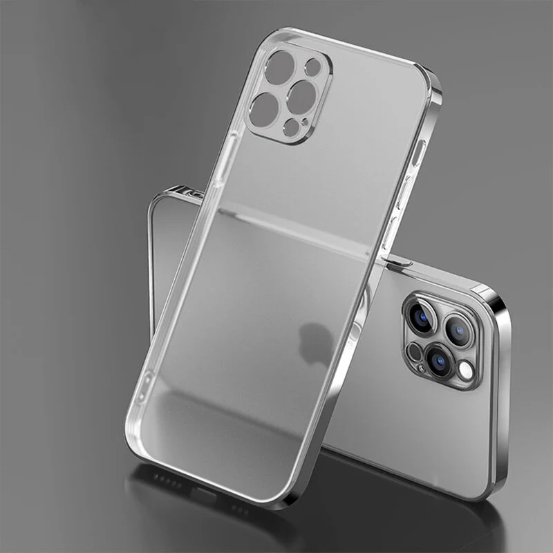 Square Plating Frame Transparent Case For iPhone - Image 11