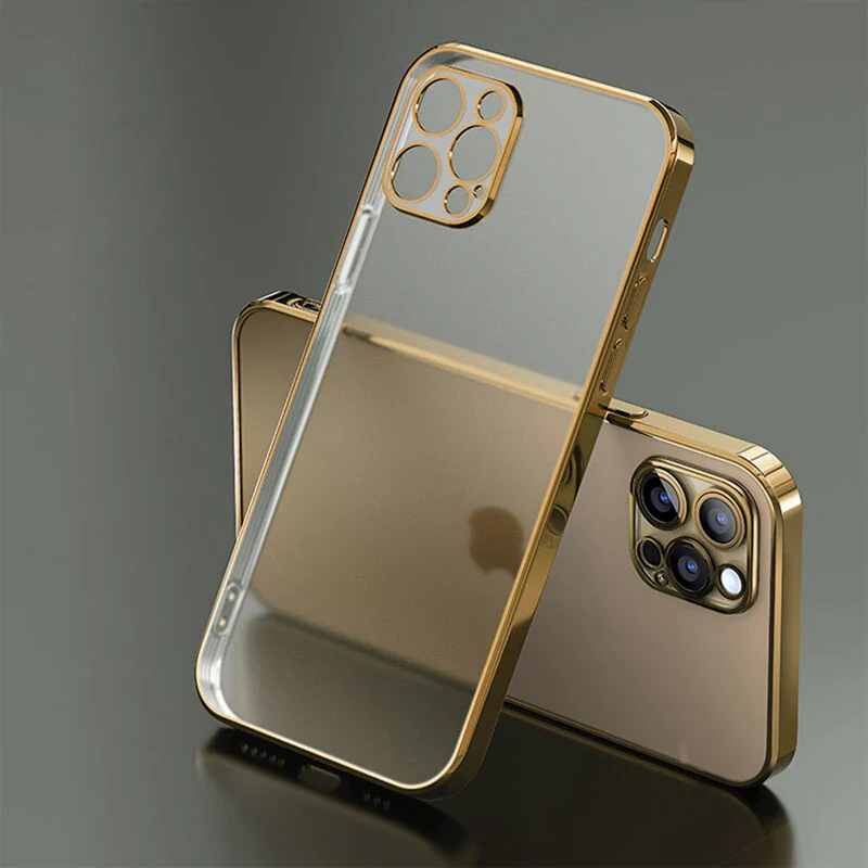 Square Plating Frame Transparent Case For iPhone - Image 9