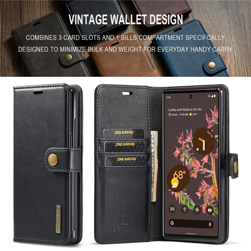 2 in 1 Detachable Flip Leather Case For Google Pixel - Image 6