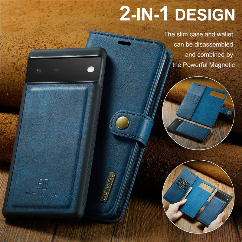 2 in 1 Detachable Flip Leather Case For Google Pixel - Image 8