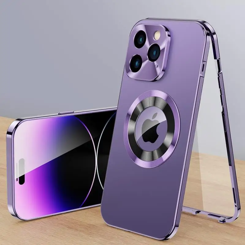Metal Phone Case & Anti-Peeping Screen Protector For iPhone - Image 10