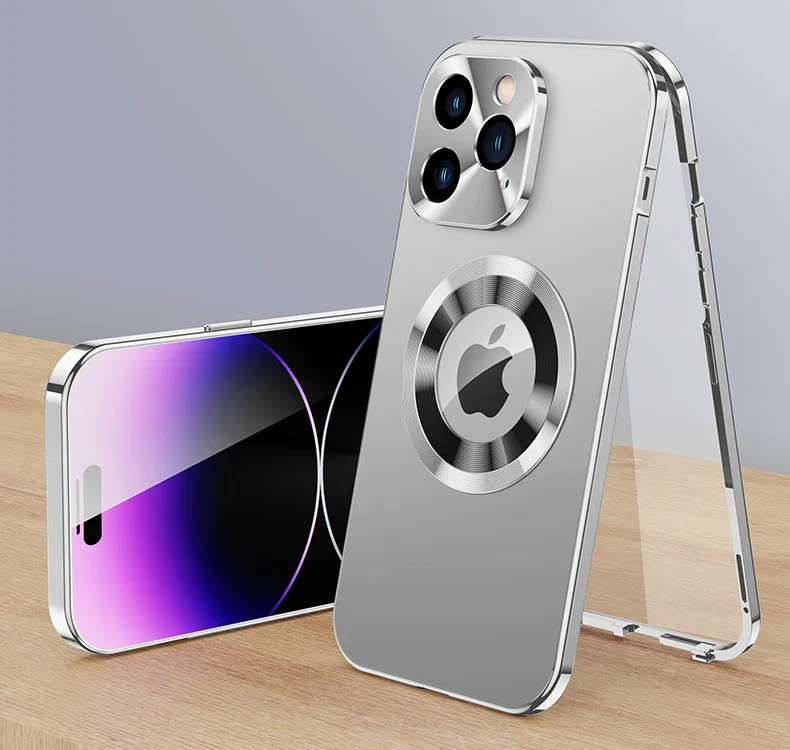 Metal Phone Case & Anti-Peeping Screen Protector For iPhone - Image 11