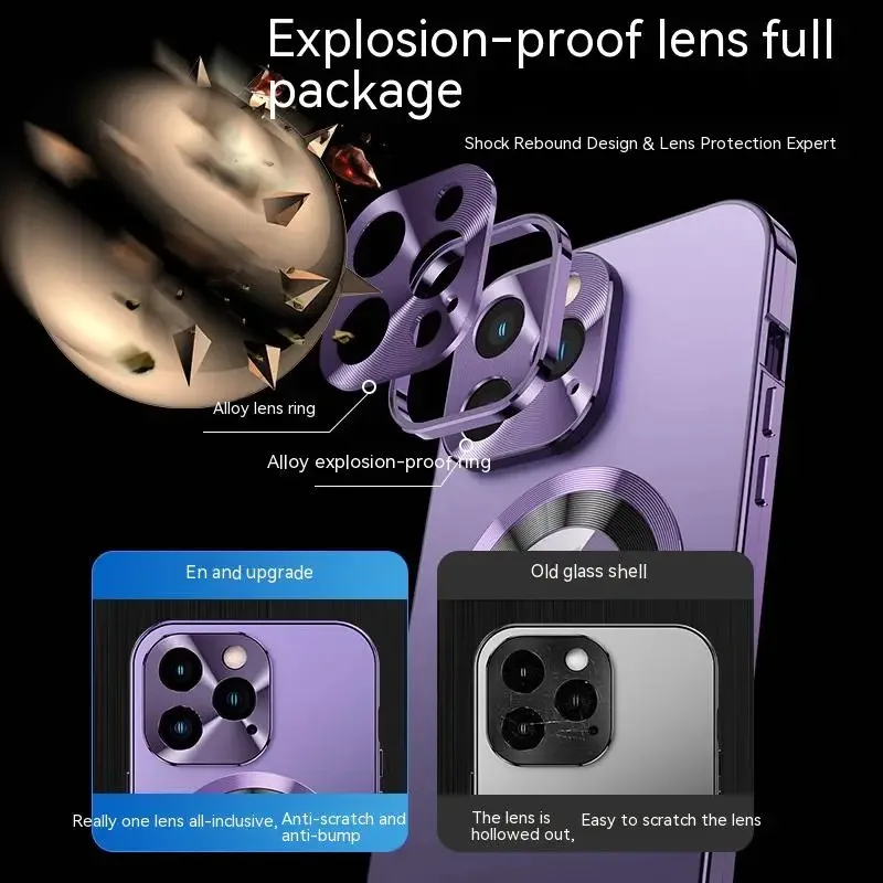 Metal Phone Case & Anti-Peeping Screen Protector For iPhone - Image 3