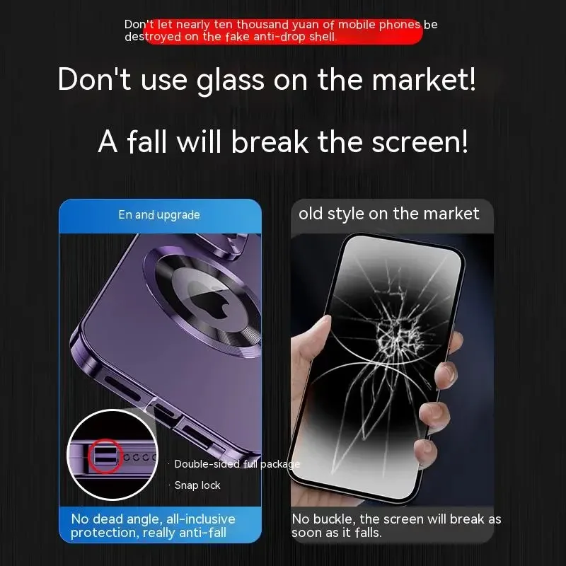 Metal Phone Case & Anti-Peeping Screen Protector For iPhone - Image 4