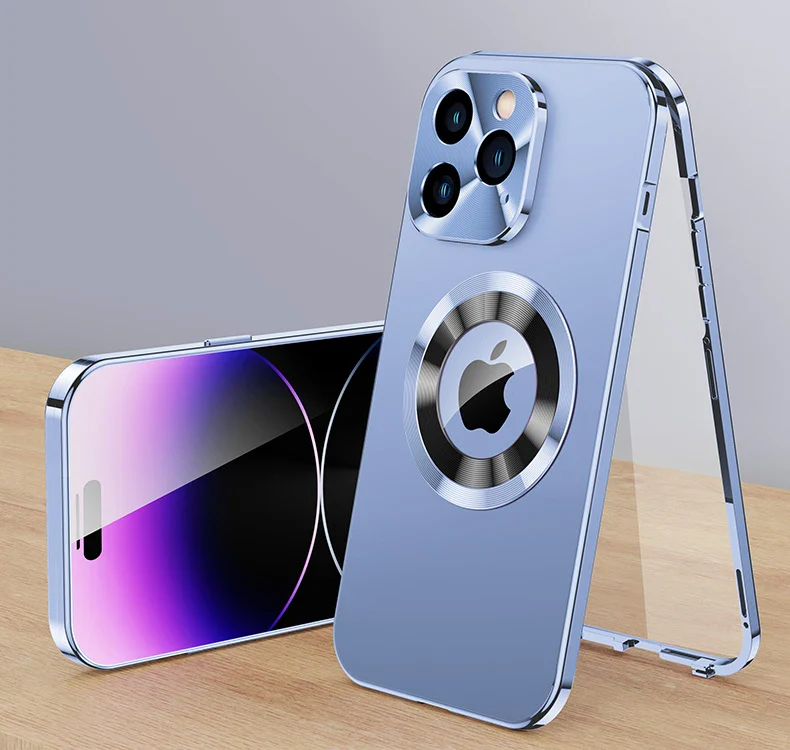 Metal Phone Case & Anti-Peeping Screen Protector For iPhone - Image 8