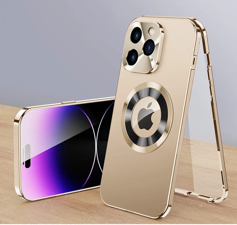 Metal Phone Case & Anti-Peeping Screen Protector For iPhone - Image 9